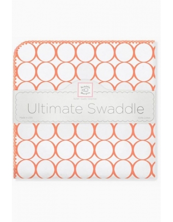 Фланелевая пеленка для новорожденного SwaddleDesigns Orange Mod/WH