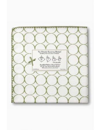 Фланелевая пеленка для новорожденного SwaddleDesigns Sage Mod on White