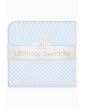 Фланелевая пеленка для новорожденного SwaddleDesigns Blue w/Blue Dot