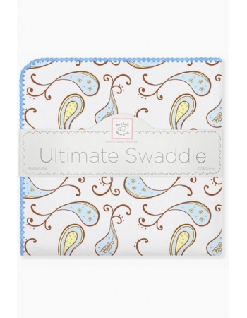 Фланелевая пеленка для новорожденного SwaddleDesigns Pstl Blue Paisley