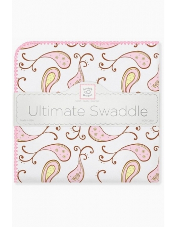 Фланелевая пеленка для новорожденного SwaddleDesigns Pink Paisley