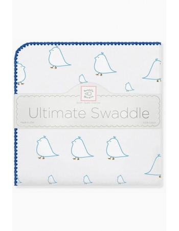 Фланелевая пеленка для новорожденного SwaddleDesigns Blue Chickies