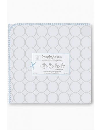 Фланелевая пеленка для новорожденного SwaddleDesigns Пастель круги голубая