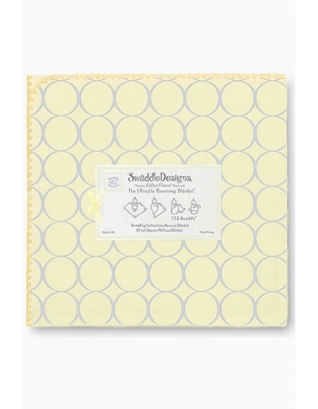 Фланелевая пеленка для новорожденного SwaddleDesigns Пастель круги желтая
