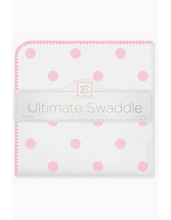 Фланелевая пеленка для новорожденного SwaddleDesigns Ultimate Big Dots Pink