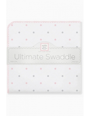Фланелевая пеленка для новорожденного SwaddleDesigns PK/Sterling Lt Dot