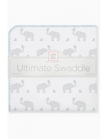 Фланелевая пеленка для новорожденного SwaddleDesigns PB Elephants/Chicks