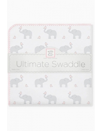 Фланелевая пеленка для новорожденного SwaddleDesigns PP Elephants/Chicks