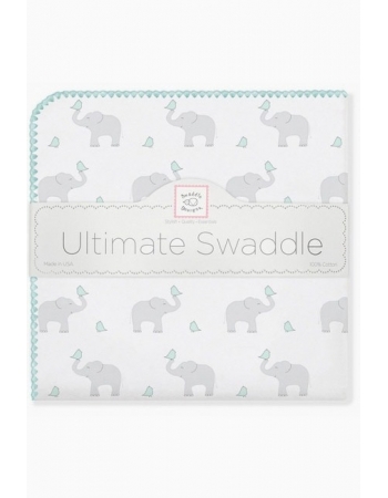 Фланелевая пеленка для новорожденного SwaddleDesigns SC Elephants/Chicks