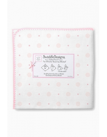 Фланелевая пеленка для новорожденного SwaddleDesigns Ultimate Pink Big Dot Lt Dot